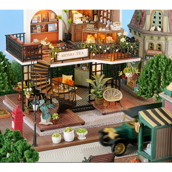 Mô hình nhà gỗ DIY Tiệm trà Momo