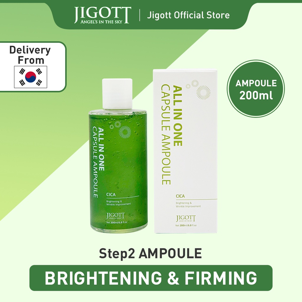 Tinh chất dưỡng ẩm JIGOTT Cica Ampoule Serum 200ml Hàn Quốc chăm sóc da