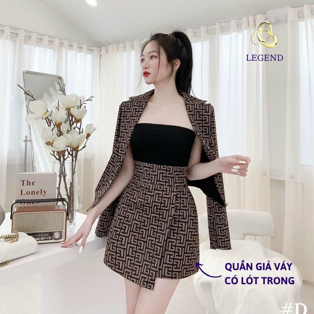Bộ vest nữ thời trang phối áo và chân váy form ôm tôn dáng thời thượng sang chảnh
