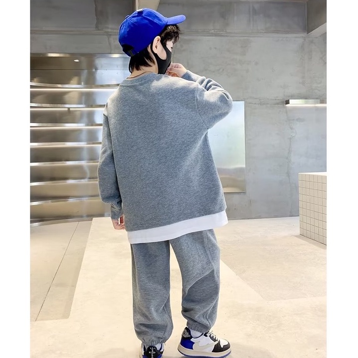 Set áo sweatshirt và quần dài BXPB dáng rộng thời trang dành cho bé trai 3-15 tuổi 110-170cm