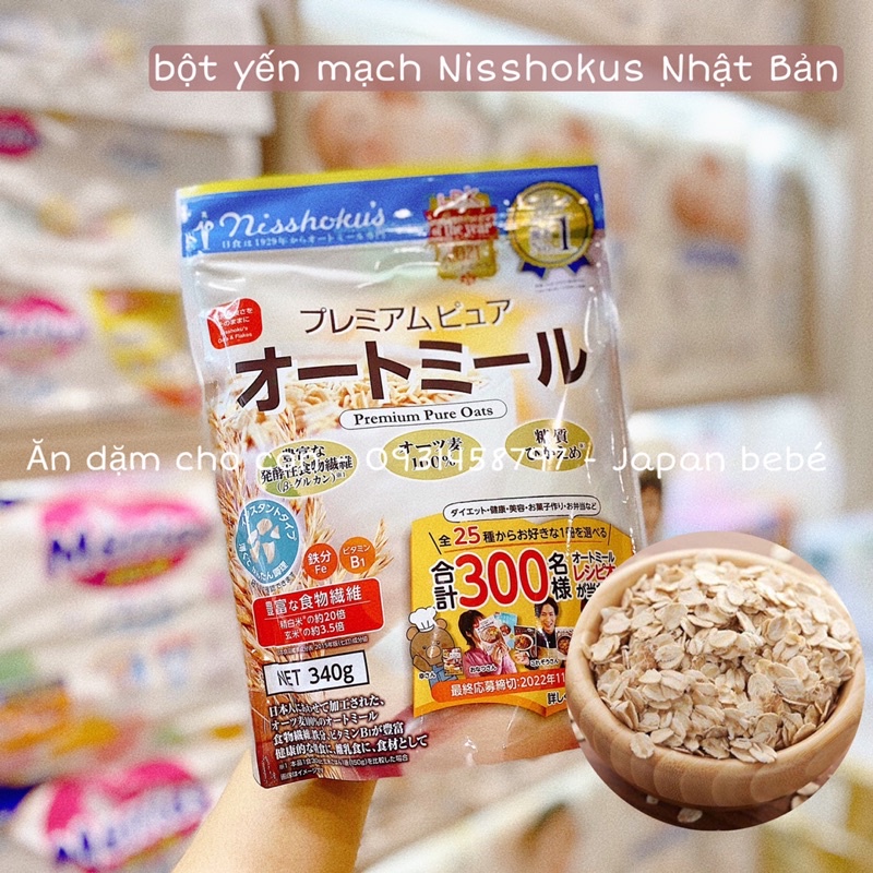 340gr Bột yến mạch nguyên chất Nippon Nisshokus Nhật Bản [cho bé ăn dặm siêu ngon]