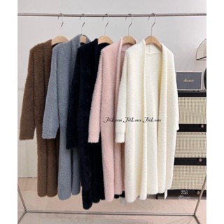 Áo khoác len cardigan lông thỏ dáng dài trơn nhiều màu tiểu thư siêu xinh