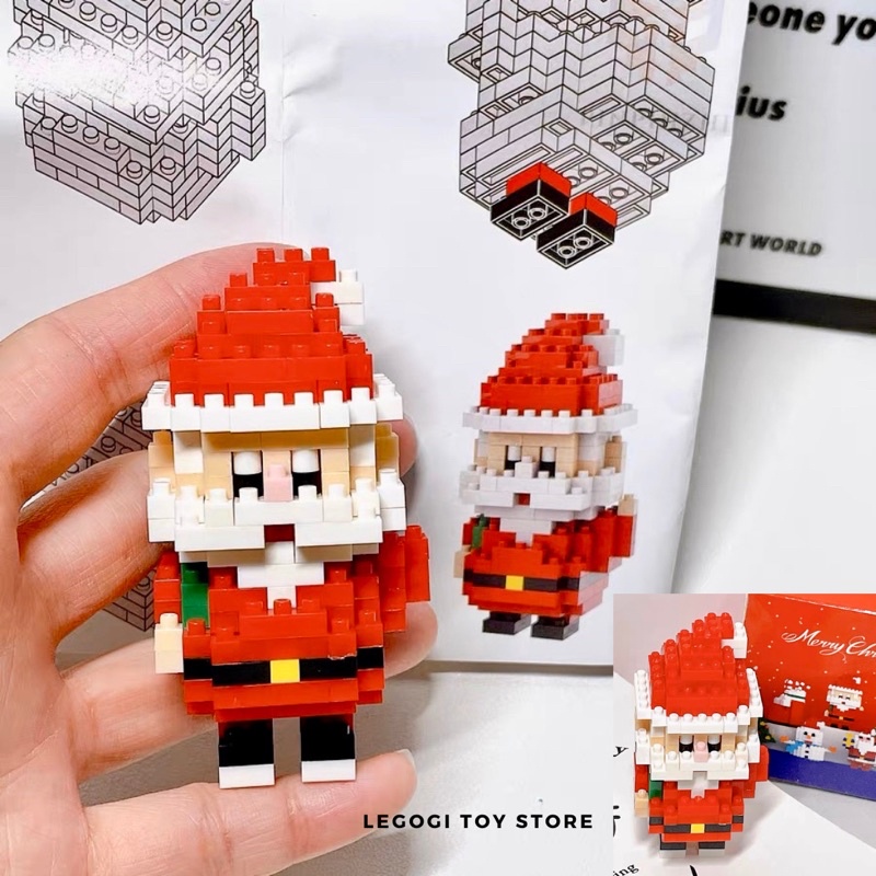 Đồ chơi xếp hình Legogi NHÂN VẬT NOEL CỠ NHỎ mô hình lắp ráp trưng bày trang trí phòng quà tặng sinh nhật Giáng Sinh