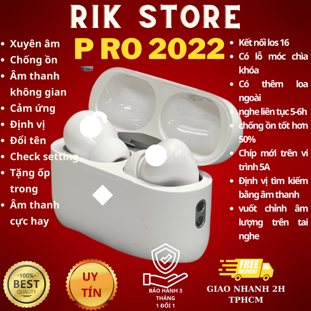 Tai Nghe Bluetooth A Pr0 2 - Phiên Bản Hoàn Chỉnh - Âm Thanh Dock Sạc - Vuốt Chỉnh Âm Lượng- Full chức năng- BH 3 tháng
