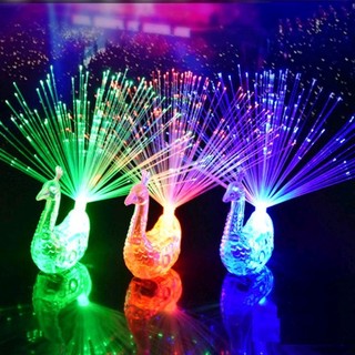 Đồ chơi đèn con cá con công phát sáng sợi quang , đèn led dây cước 3t10