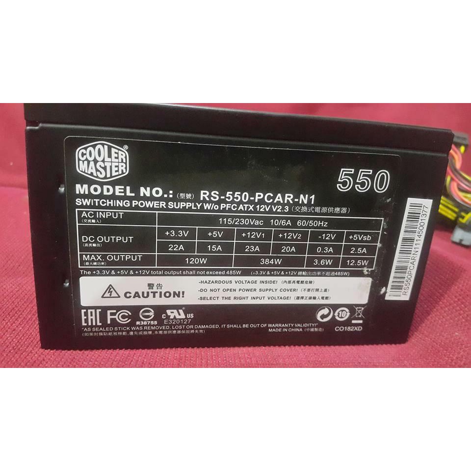 Nguồn Cooler Matster 550W HÀNG MỚI BẢO HÀNH 12 THÁNG
