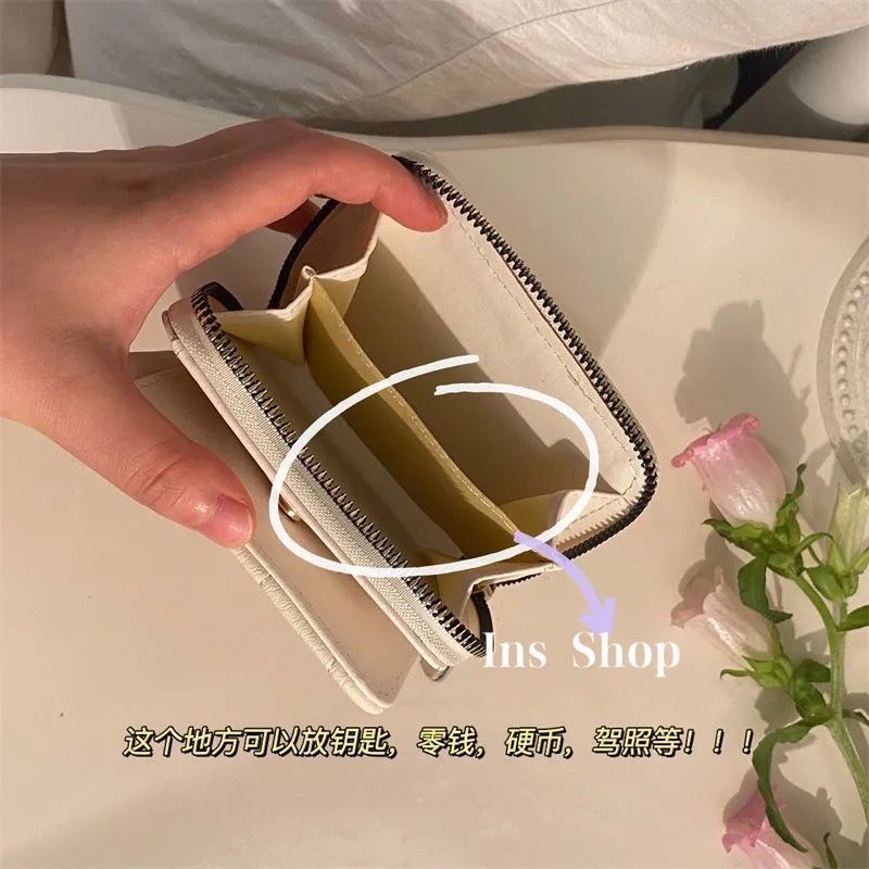 Ví Ngắn Mini Có Khóa Kéo Dễ Thương Cho Nữ