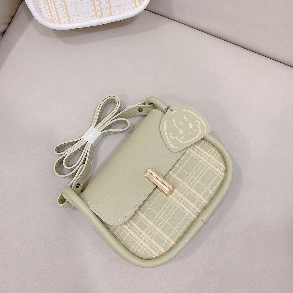 Túi đeo chéo túi xách nữ họa tiết kẻ sọc chất da cao cấp SMN441