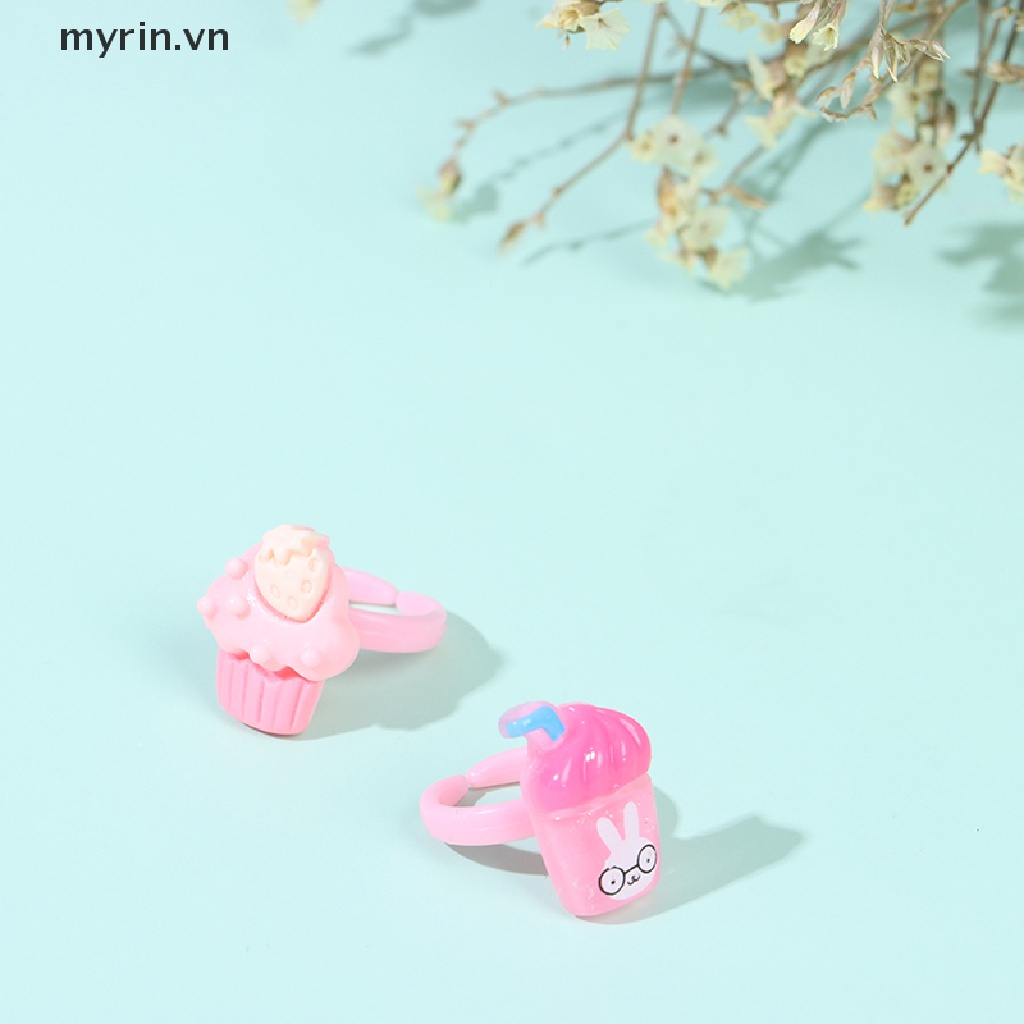 Bộ 20 Nhẫn Đeo Tay Họa Tiết Hoa / Động Vật Dễ Thương Thời Trang Cho Bé Gái
