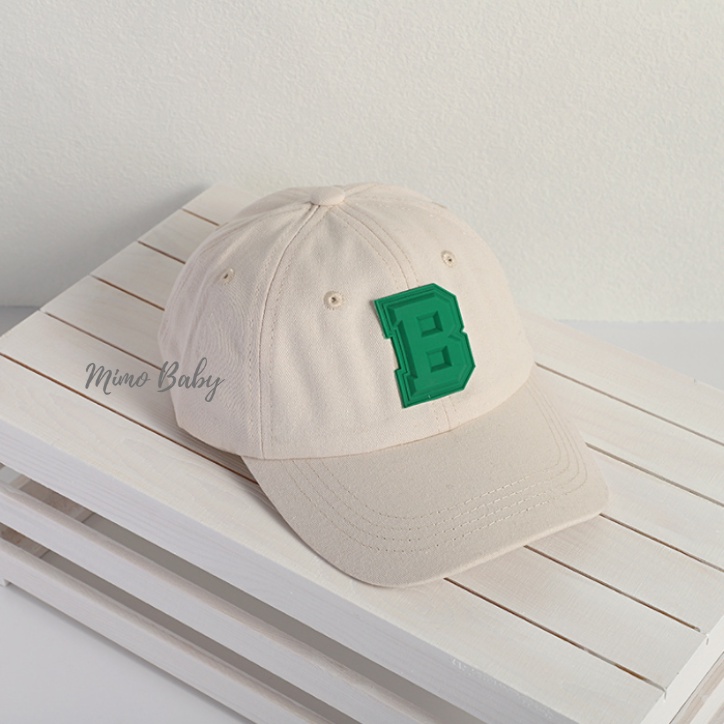 Mũ nón lưỡi trai in hình chữ B dập nổi cho bé trai, bé gái MH121 Mimo Baby