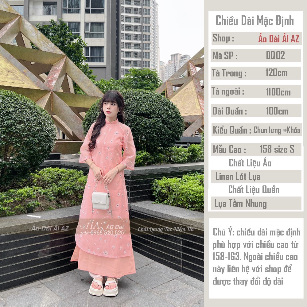 Áo Dài Cách Tân Nữ Dáng Suông Tay Ngắn 4 Tà DQ02