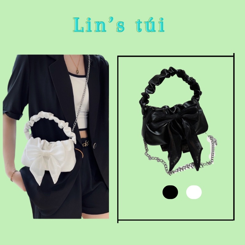TÚI XÁCH ĐEO CHÉO MINI, QUAI XÁCH ĐI CHƠI DỰ TIỆC BALO MINI CHẤT DA PU THỜI TRANG NỮ KÈM NƠ GIÁ RẼ