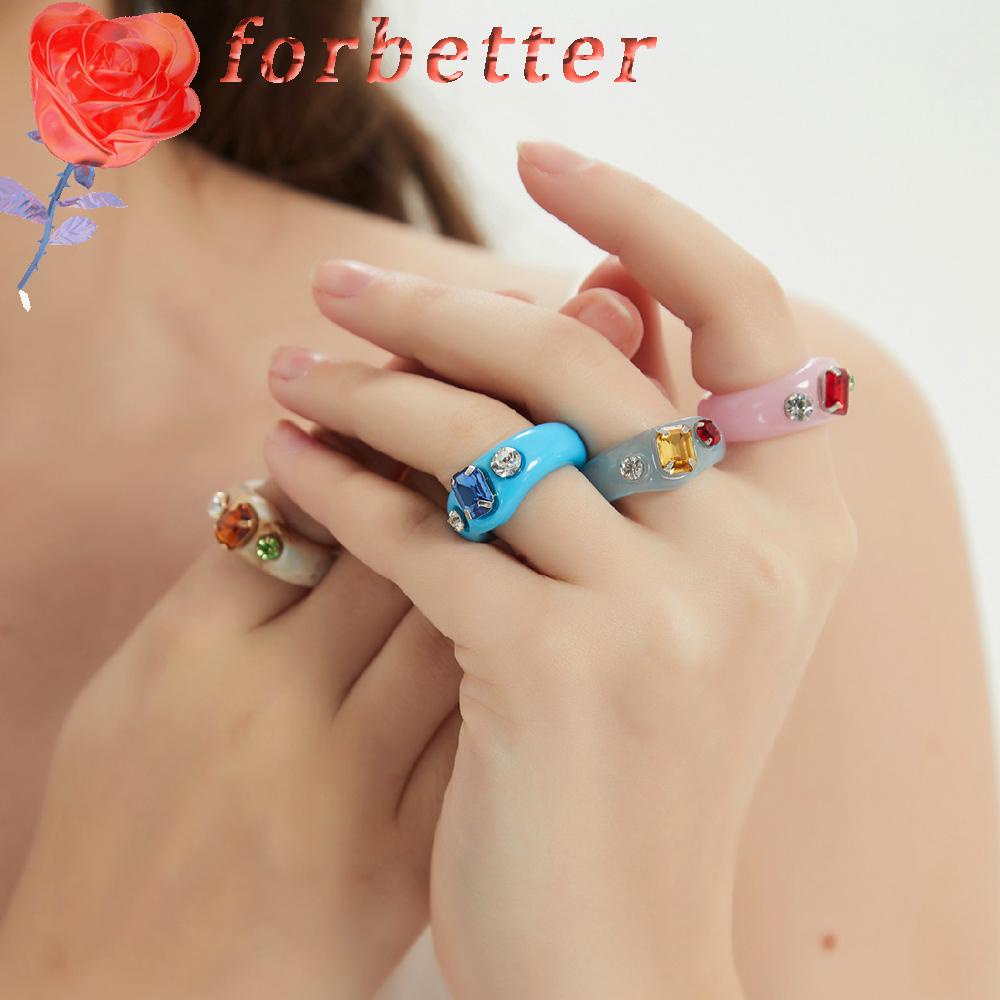 Nhẫn đeo tay kim loại đính đá thời trang retro sành điệu cho nữ