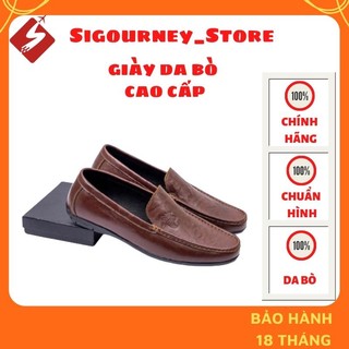 Giày Mọi Nam Kiểu Dáng Sang Trọng Da Bò Cao Cấp SIGOURNEY SIG-20 Màu Nâu, Bảo Hành 18 Tháng