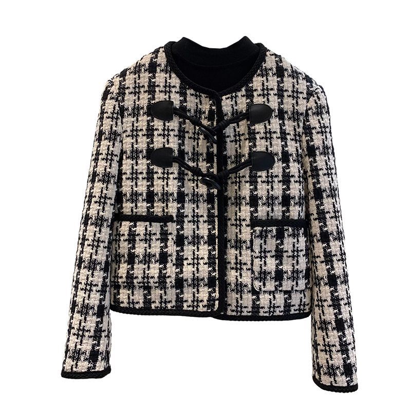 Áo dạ tweed nữ áo dạ tweed Áo Khoác Len Lông Cừu Dày Ngắn Phong Cách Xiaoxiang Thời Trang Thu Đông Hàng Mới 2022