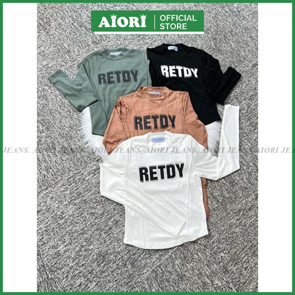 Áo thun croptop co giãn dài tay đủ màu G021