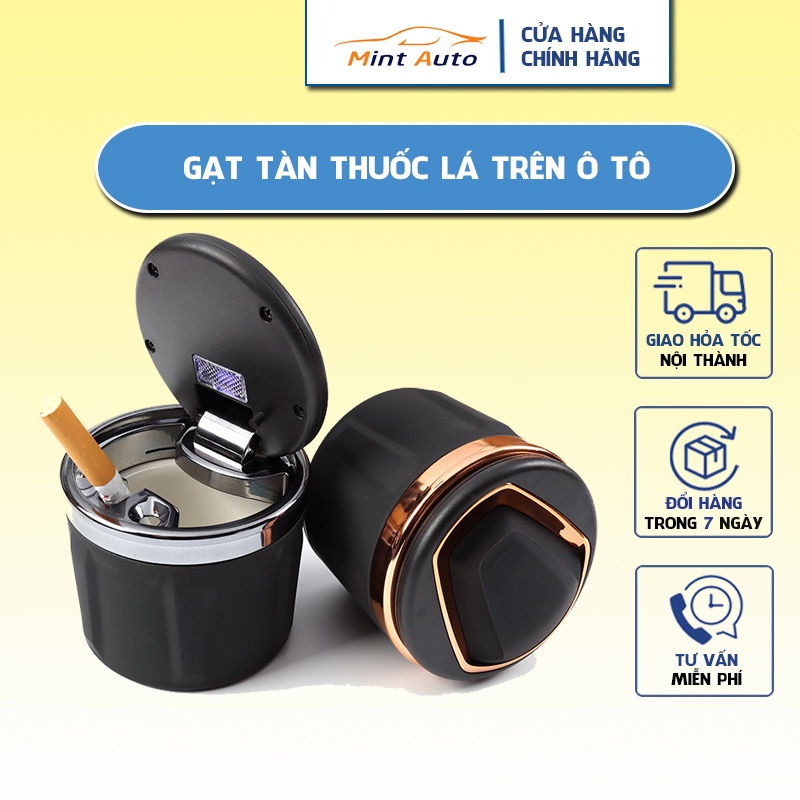 Cốc gạt tàn thuốc lá trên ô tô tích hợp đèn led cao cấp - sang trọng