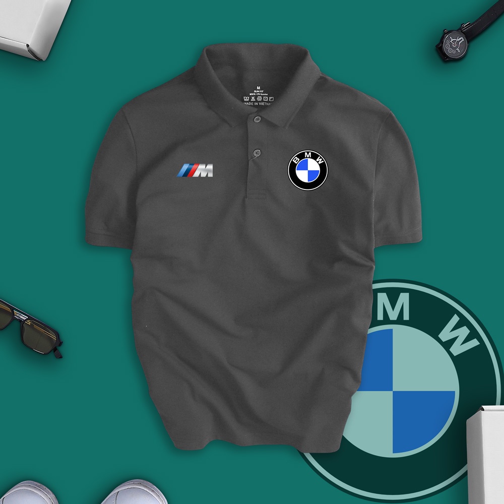 Áo thun polo cao cấp BMW siêu đẹp, không xù lông, không dãn