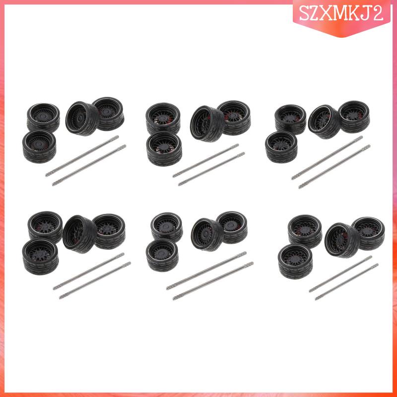 Bộ 4 Bánh Xe Đồ Chơi Diecast szxmkj2 1: 64 DIY