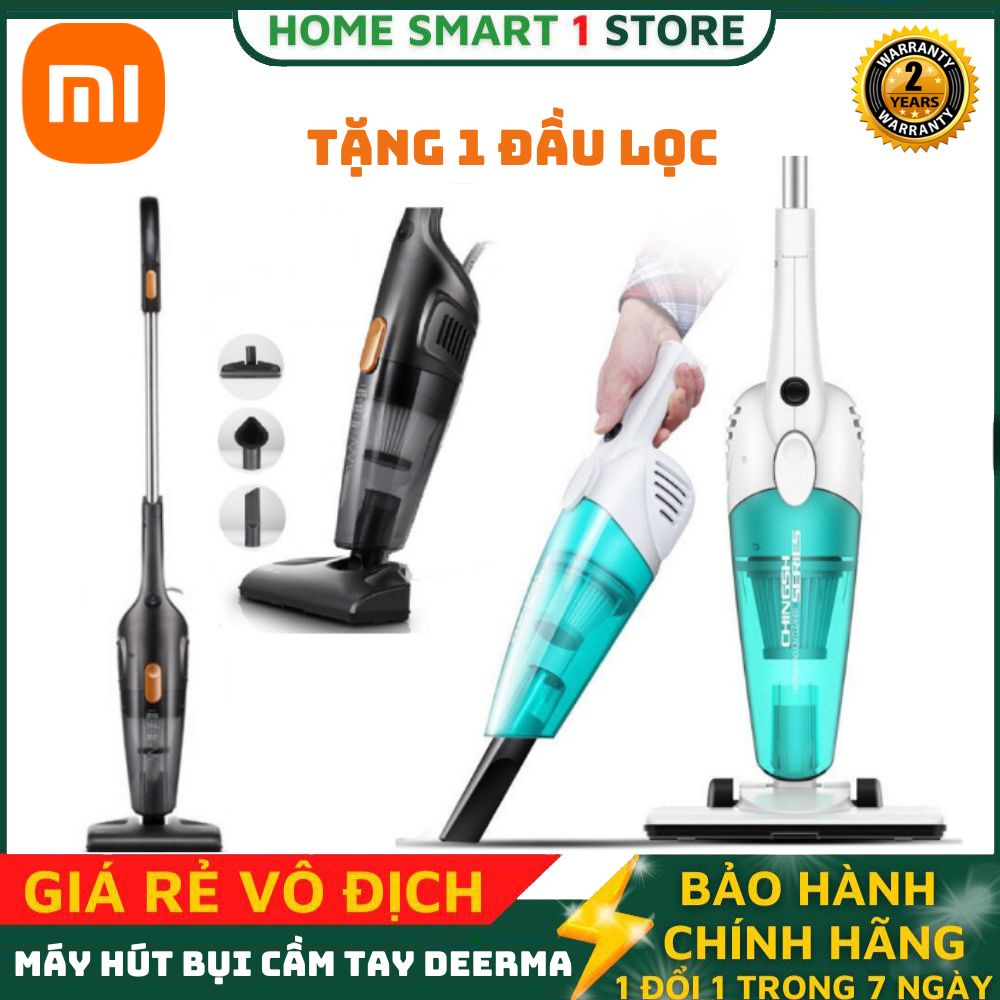 Máy hút bụi cầm tay gia đình Deerma DX115C / DX118C Xiaomi - đa năng thông minh mini có dây hút giường nệm sofa ô tô sàn