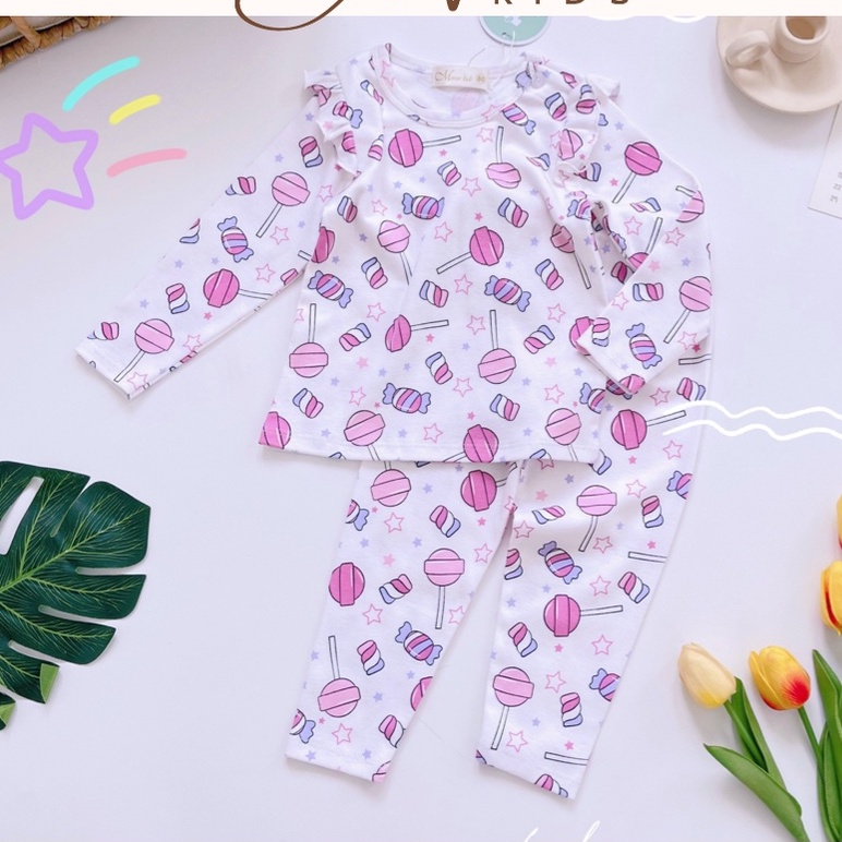 Set Đồ Bộ Quần Dài, Tay Dài Phối Cánh Tiên Chất Thun borip Mềm Mại Cho Bé gái
