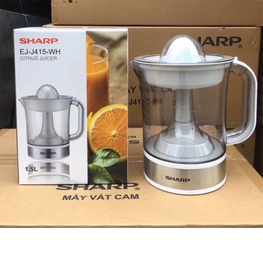 Máy vắt cam Sharp EJ-J415-WH | Máy ép cam điện tự động đảo chiều J415-WH màu trắng - Hàng chính hãng