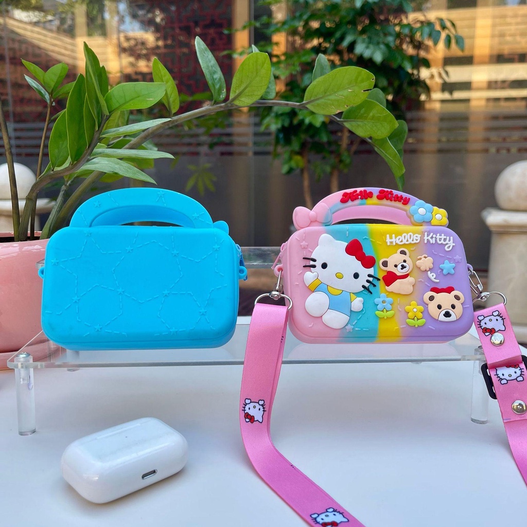 PVN55337 Túi Đeo Chéo Cho Bé Silicon Họa Tiết Hoạt Hình Giá Rẻ