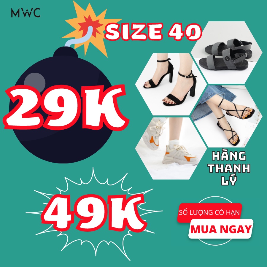 Black friday Giày Dép MWC Nam Nữ Size 40 Thanh Lý Giá Rẻ