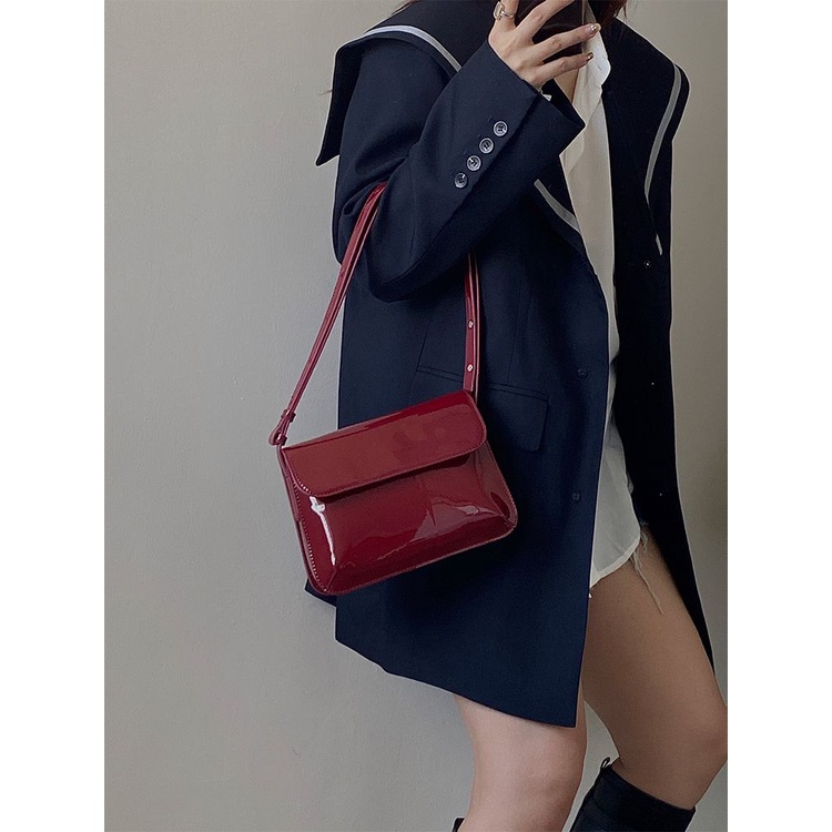 Mischa Túi Đeo Vai Hình Vuông Cỡ Nhỏ Bằng Da PU Màu Trơn Hai Công Dụng Thời Trang Dễ Phối Đồ Phong Cách retro