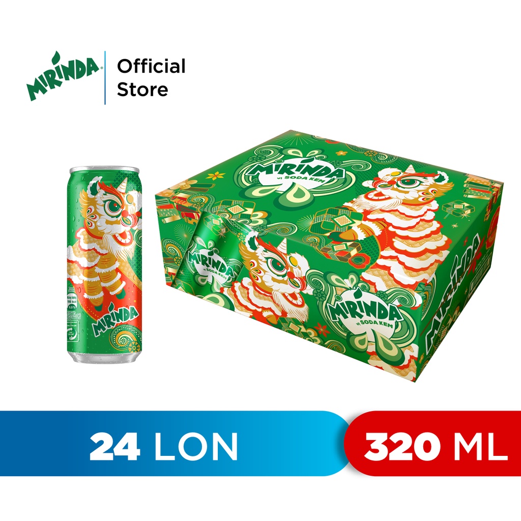 Thùng 24 Lon Nước Ngọt Có Gaz Mirinda Soda Kem (320ml/lon)