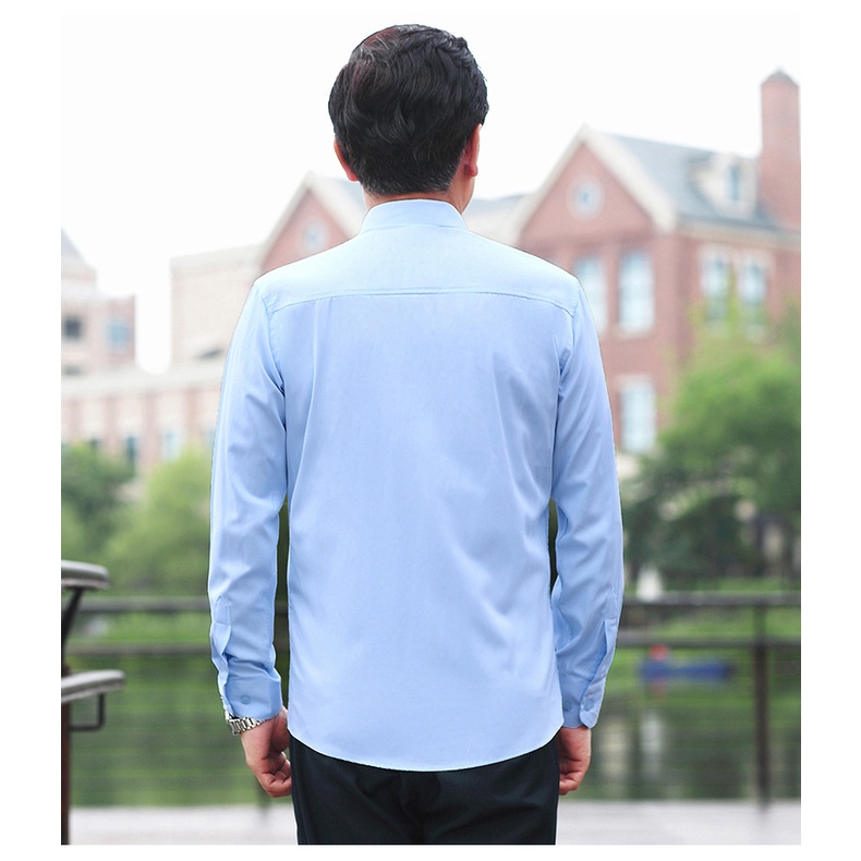 Áo sơ mi trắng nam dài tay cao cấp vải lụa mềm mịn co giãn nhẹ mặc mát AHOP21