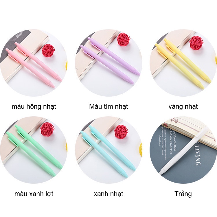 Bút bi nước mực gel HAKI, bút bi cute mực đen ngòi 0.5mm màu macaron dễ thương B06