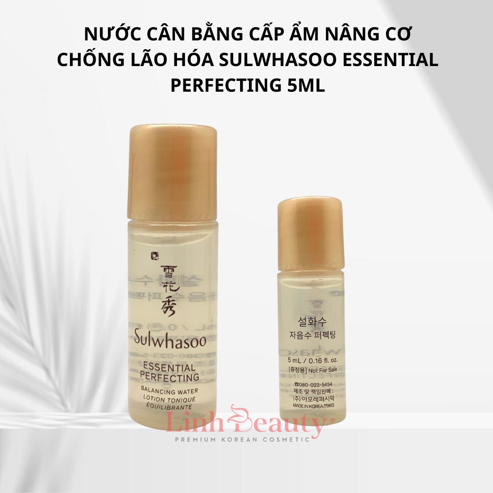 Mẫu mới nhất - Nước hoa hồng Sulwhasoo Essential Perfecting Water cân bằng cho da nhạy cảm chai 5ml