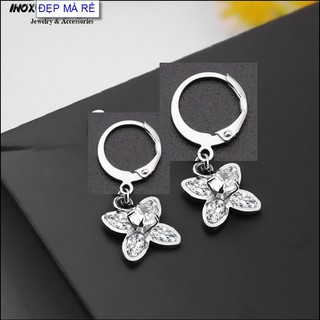 Bông tai đẹp cho bé gái kiểu tòn ten hoa trà - An toàn cho trẻ - Cam kết 1 đổi 1 nếu đen và gỉ sét
