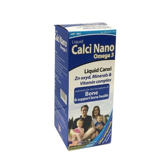 Liquid Calci nano omega 3 phòng ngừa loãng sương, phát triền chiều cao _Hộp 100 viên