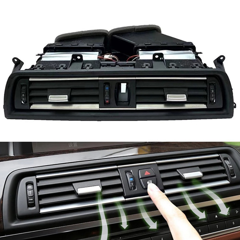 64229209136 Bảng điều khiển phía trước Máy điều hòa không khí Dash Vỏ ổ cắm lắp ráp thông gió AC mạ crôm cho BMW 5 Dòng F10 F11 F18 520I