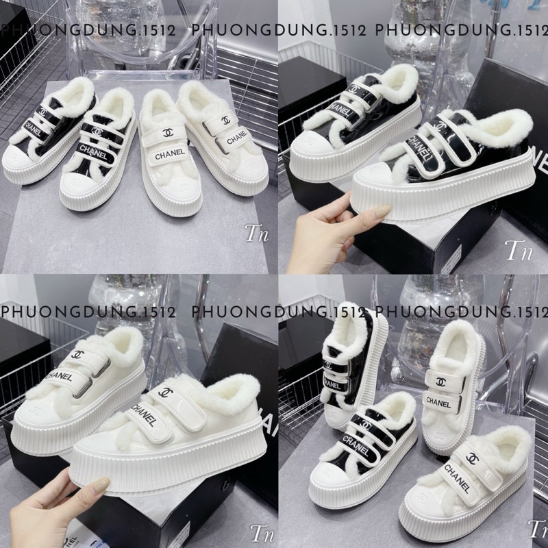giày cn lông quai dán nâng đế 5cm fullbox qccc