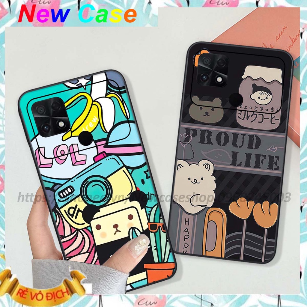 Ốp Xiaomi Poco C40 in hình 3D Bear Brick,Bear Love,K@ws,Coffee,...
