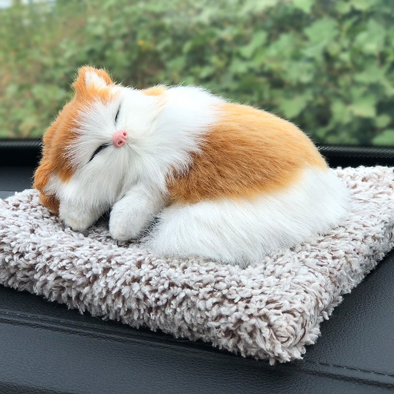 Đồ Chơi Chú Chó Ngủ Nhồi Bông Đơn Giản Có Âm Thanh Để Bàn/Xe Hơi Cho Bé B3T1