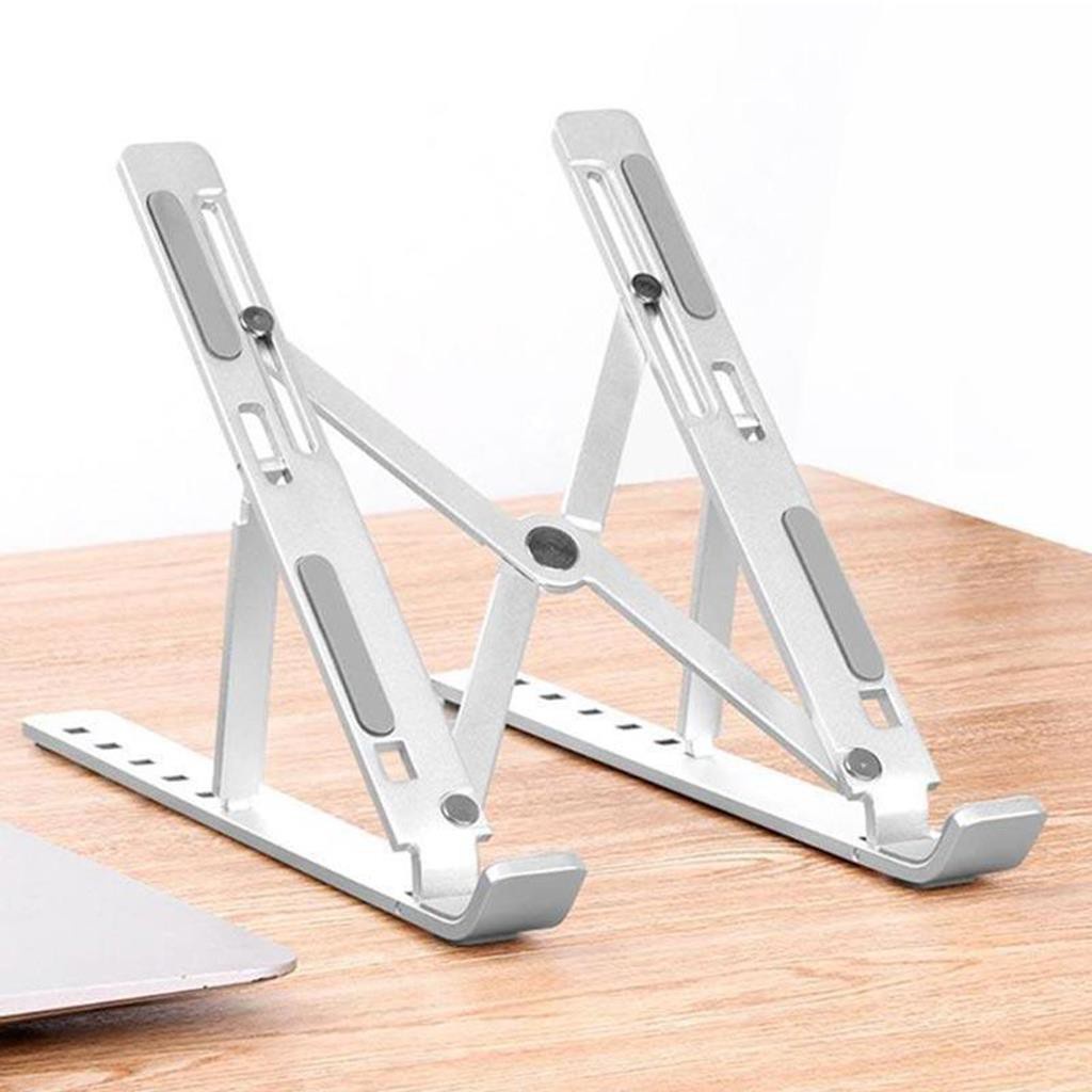 Giá Đỡ Laptop Nhôm, Kiêm Đế Tản Nhiệt Laptop, Macbook, Ipad Có Thể Gấp Gọn, Điều Chỉnh Độ Cao.