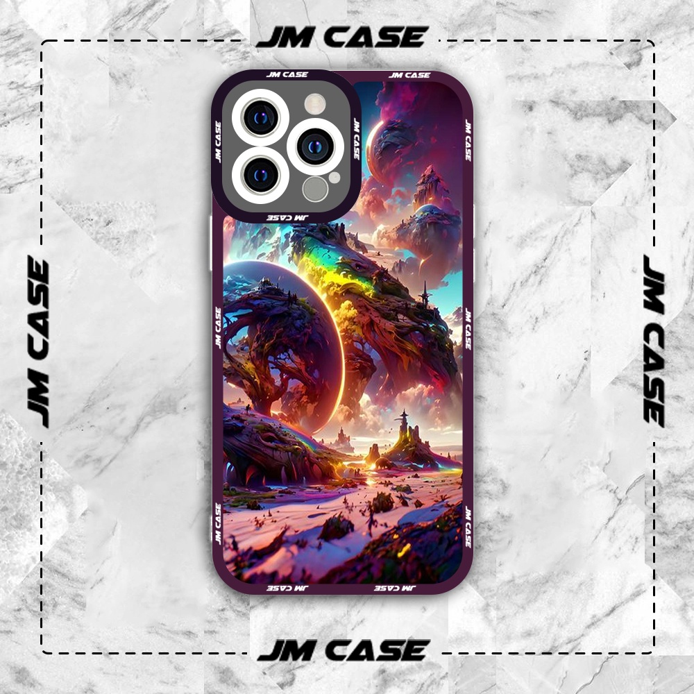 Ốp lưng iphone cạnh vuông JMCase Khung Cảnh Vũ Trụ Space Galaxy 7/7plus/8/8plus/x/xs/11/12/pro/max/plus/promax