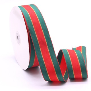 Ruy băng vải đỏ viền xanh trang trí noel giáng sinh