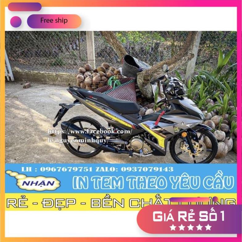 FREE SHIP + QUÀ TẶNG Tem rời Exciter 150 vàng xám Tem in