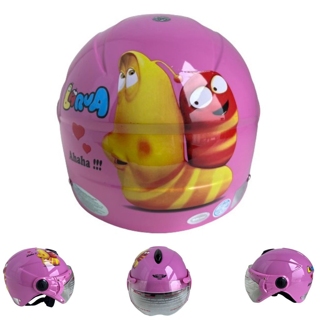 Mũ bảo hiểm trẻ em BKtec - BK14 Hồng phấn Larva - dành cho bé từ 5 đến 10 tuổi, bé nặng dưới 30kg - Vòng đầu từ 52-54cm