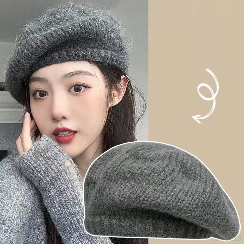 Mũ Nồi Len Màu Sắc Retro Cho Nữ