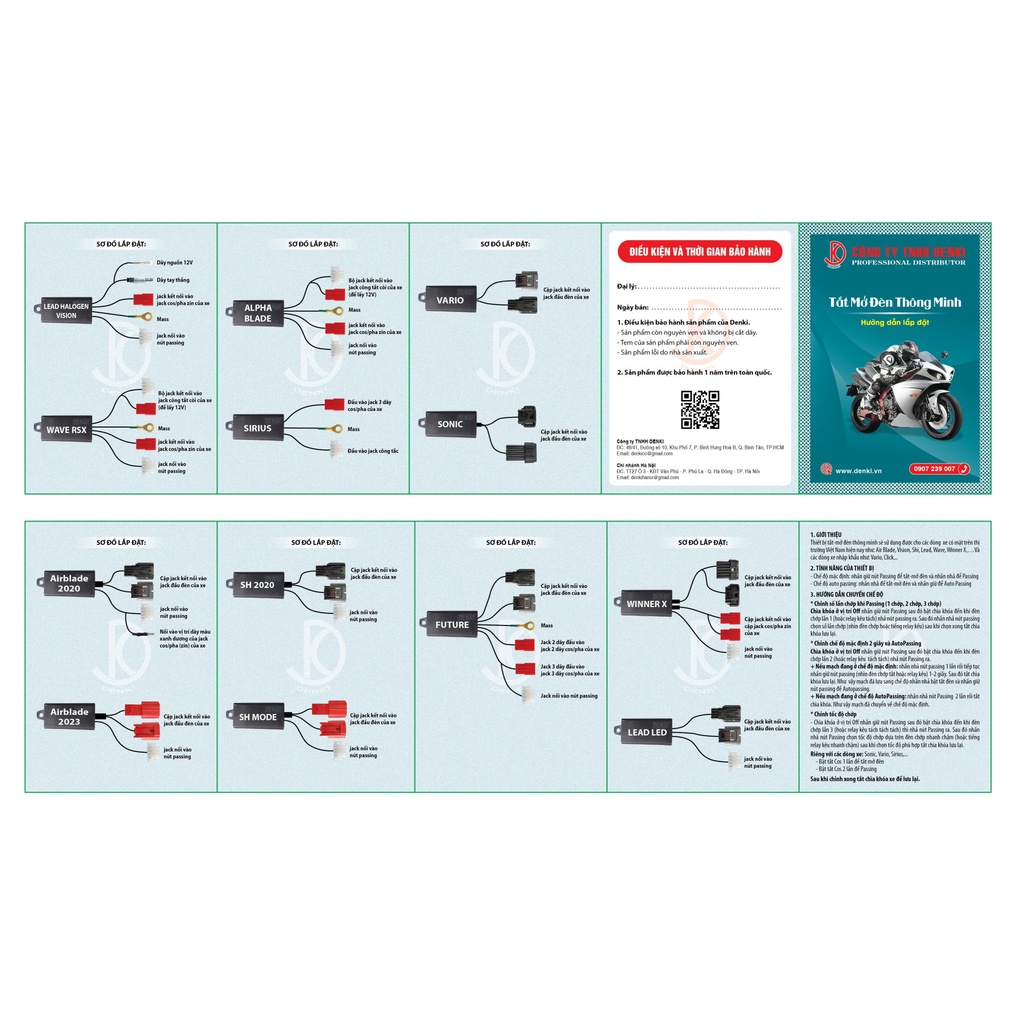 Mạch Tắt đèn dành cho xe Airblade 2023