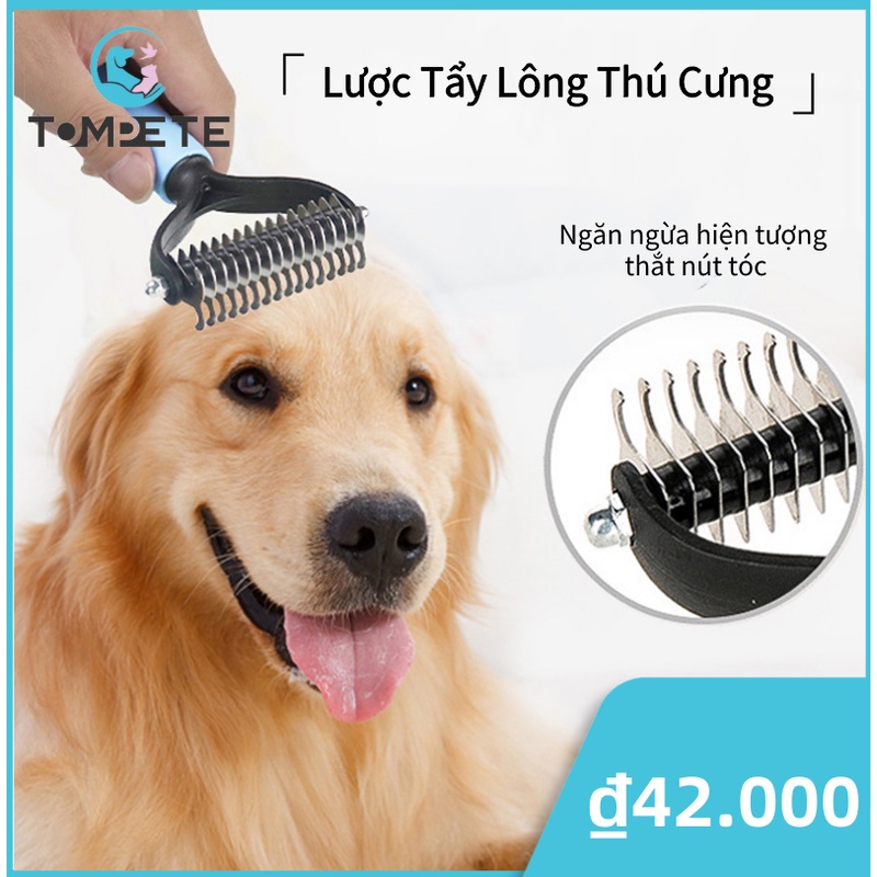 Lược loại bỏ lông cho chó mèo Detangler lông cắt tỉa lông rũ bỏ lông bàn chải Công cụ chải lông cho thú cưng lông dài đã chải chuốt