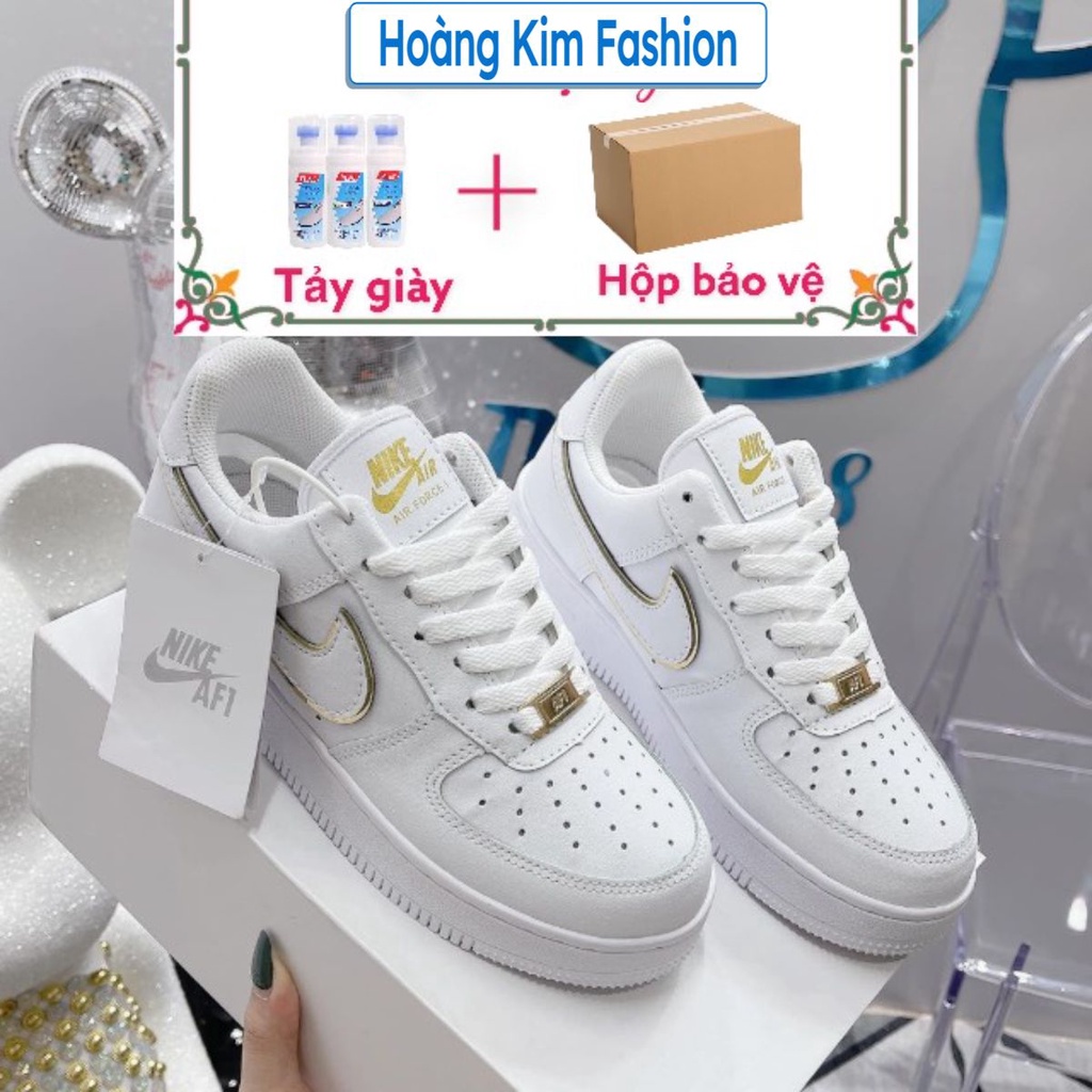 Giày Air Force 1 ESS Metallic Gold, AF1 viền vàng gold nam nữ bản mới nhất (miễn phí ship toàn quốc)
