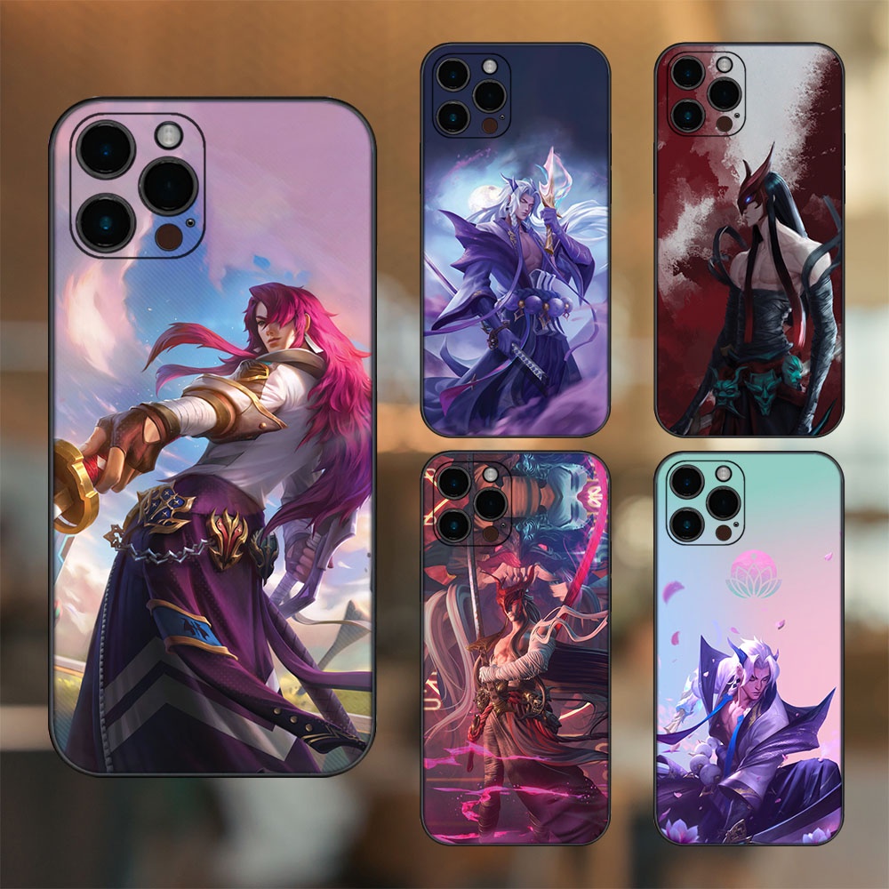 Ốp lưng iPhone 12 Pro Max dẻo đen cạnh vuông in hình Yone Liên Minh Huyền Thoại