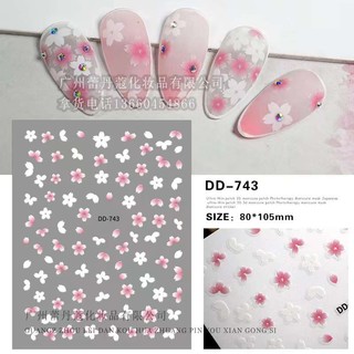 Sticker trang trí nail mã hoa đào